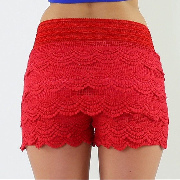 Red Casual Shorts Looks like a Skirt - Picture 3 of 3